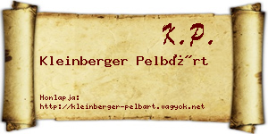 Kleinberger Pelbárt névjegykártya